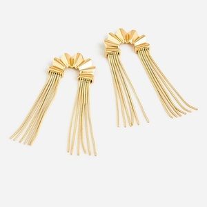 J. Crew Sculpted fan fringe earrings